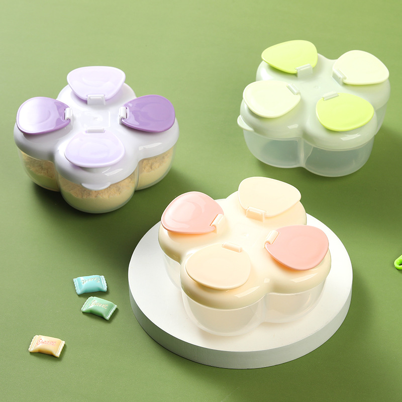 Baby Food Jars With Lids - علبة حليب محمولة للأطفال بأربعة أقسام،