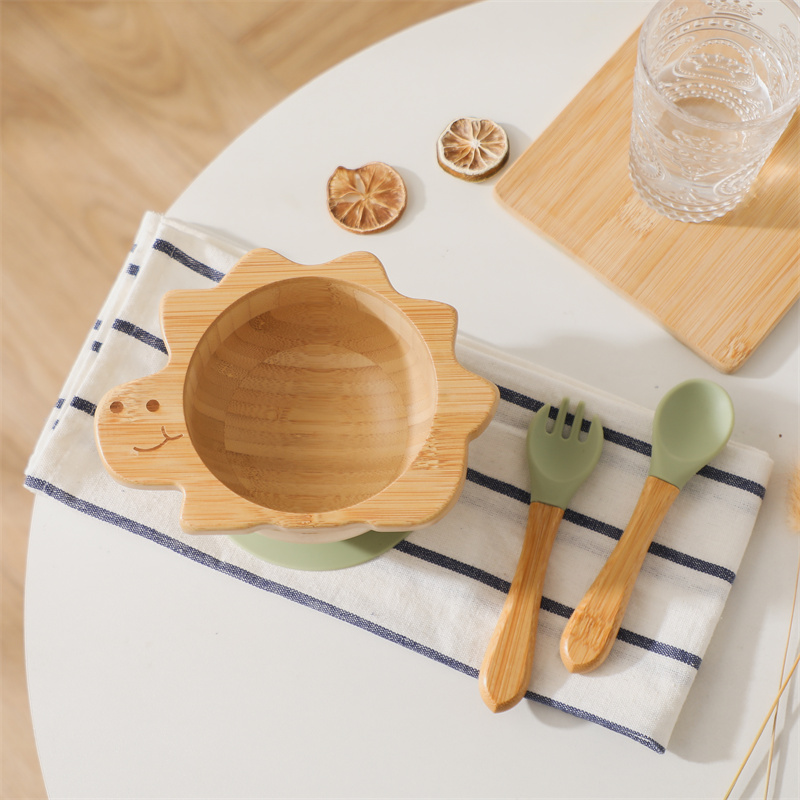 Baby Food Menu - طفل خشبي ديناصور أدوات المائدة مجموعة