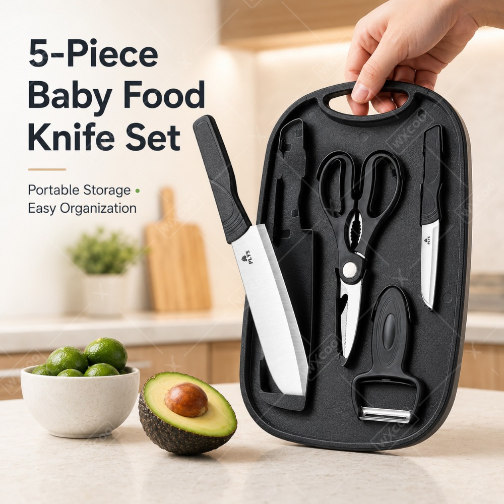 Baby Food Scissors - مجموعة أدوات تحضير طعام الأطفال تشمل