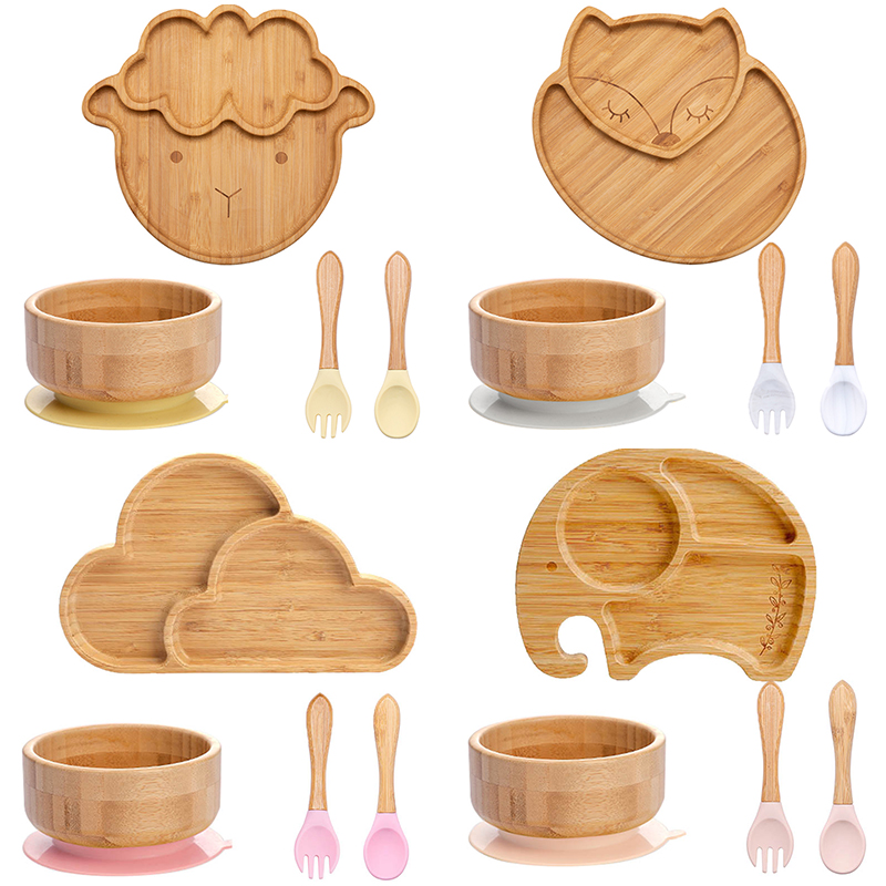 Baby Food Menu - 4 قطعة أدوات المائدة للأطفال شفط
