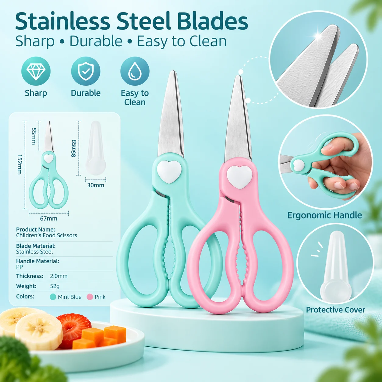 مقص طعام للأطفال، محمول، مصنوع - مراجعة Baby Food Scissors وسعره