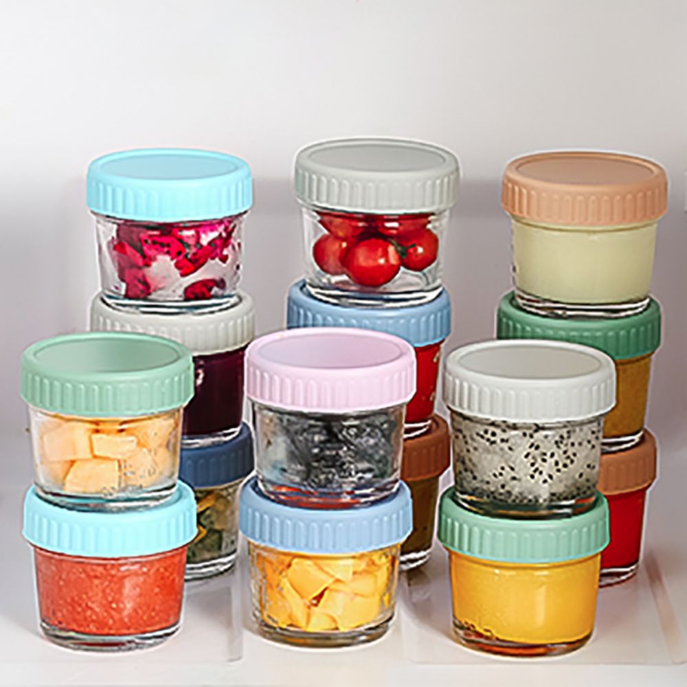 6 قطع من أوعية زجاجية لطعام ال - مراجعة Baby Food Jars With Lids وسعره