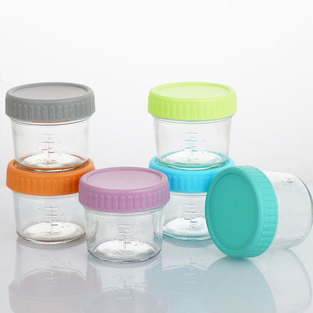 6 قطع من أوعية زجاجية لطعام ال - مراجعة Baby Food Jars With Lids وسعره